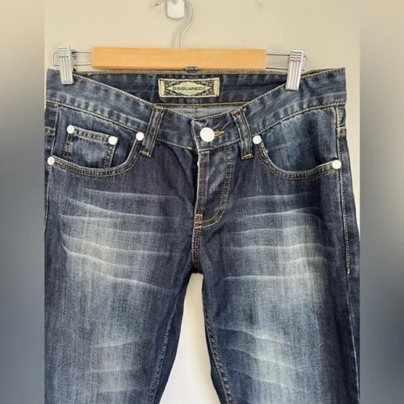 NWT - DSQUARED2 Size 29 Jeans Low Rise Blue White Y2K - Picture 3 of 13